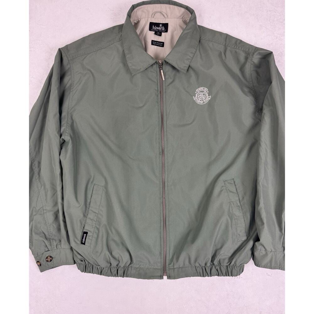 Ashworth Weather Systems Golf Jacket XL Green Windbreaker Zip Water/Wind Resist